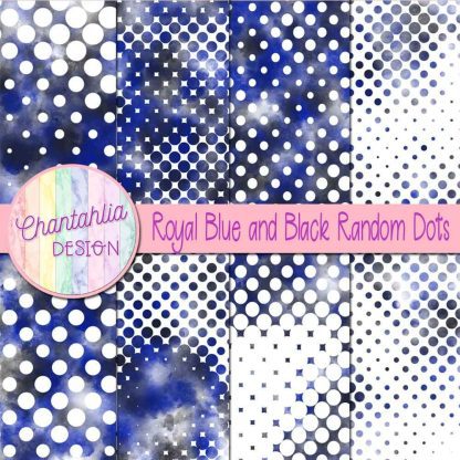 Free royal blue and black random dots digital papers