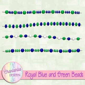 Free royal blue and green beads design elements