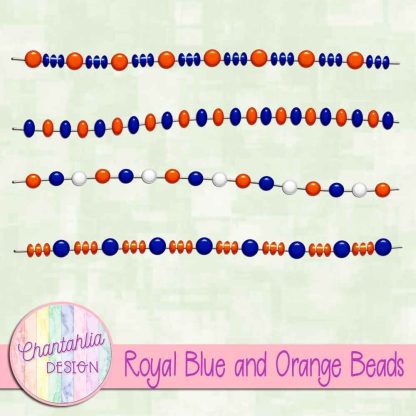 Free royal blue and orange beads design elements