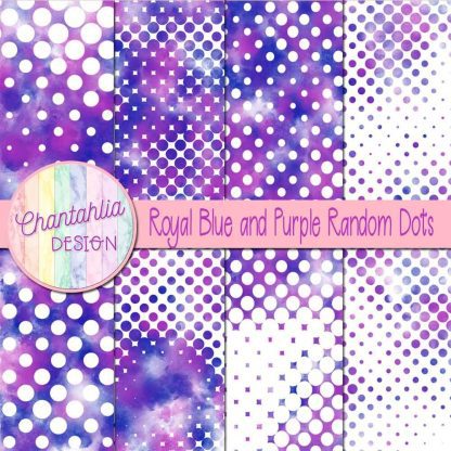 Free royal blue and purple random dots digital papers