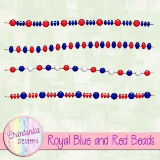 Free royal blue and red beads design elements