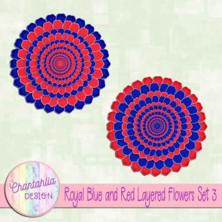 Free royal blue and red layered flowers