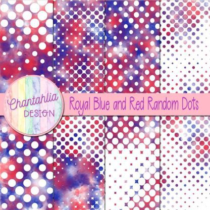 Free royal blue and red random dots digital papers