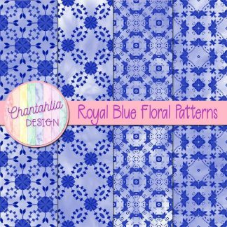 Free royal blue floral patterns