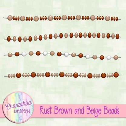 Free rust brown and beige beads design elements
