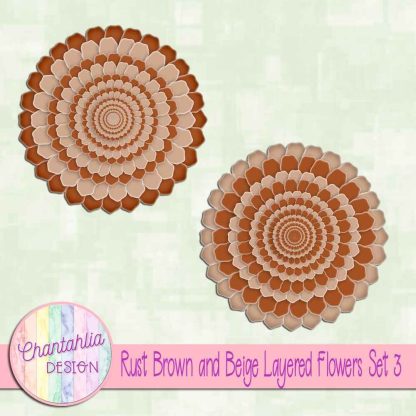 Free rust brown and beige layered flowers