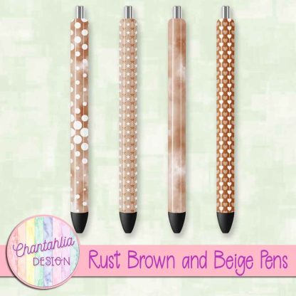 Free rust brown and beige pens design elements