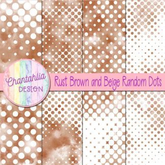 Free rust brown and beige random dots digital papers