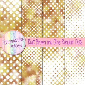 Free rust brown and olive random dots digital papers