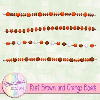 Free rust brown and orange beads design elements