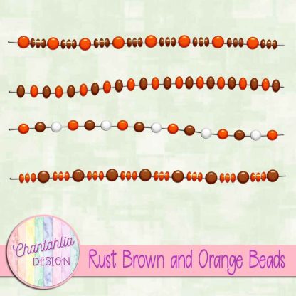 Free rust brown and orange beads design elements