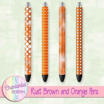 Free rust brown and orange pens design elements