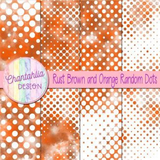 Free rust brown and orange random dots digital papers