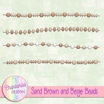 Free sand brown and beige beads design elements