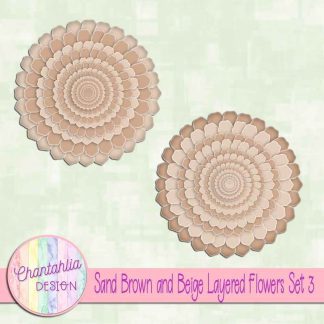 Free sand brown and beige layered flowers
