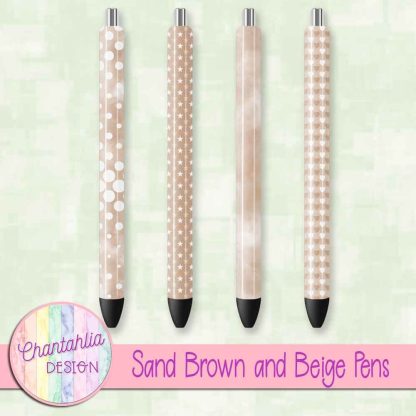 Free sand brown and beige pens design elements