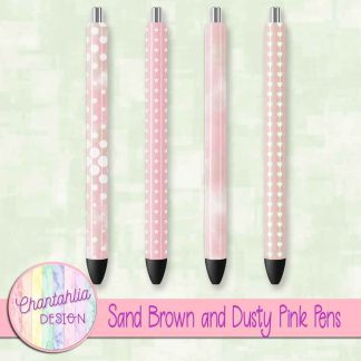 Free sand brown and dusty pink pens design elements