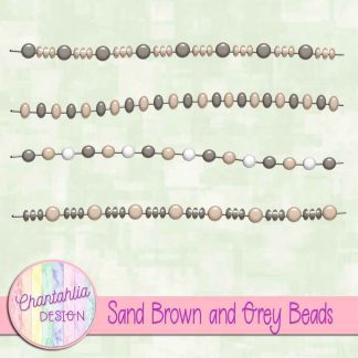 Free sand brown and grey beads design elements