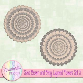 Free sand brown and grey layered flowers
