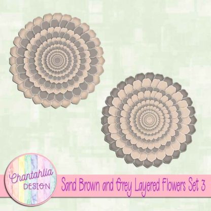 Free sand brown and grey layered flowers