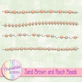 Free sand brown and peach beads design elements