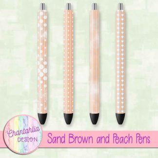 Free sand brown and peach pens design elements