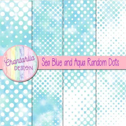 Free sea blue and aqua random dots digital papers