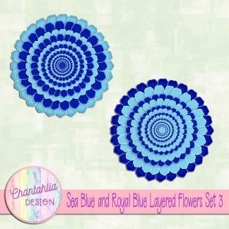 Free sea blue and royal blue layered flowers