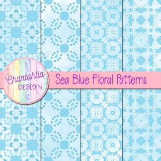 Free sea blue floral patterns