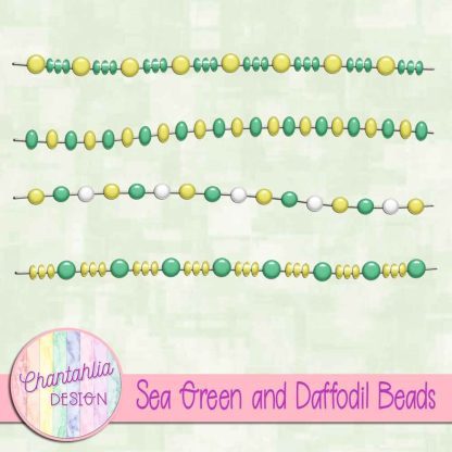 Free sea green and daffodil beads design elements