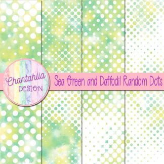 Free sea green and daffodil random dots digital papers