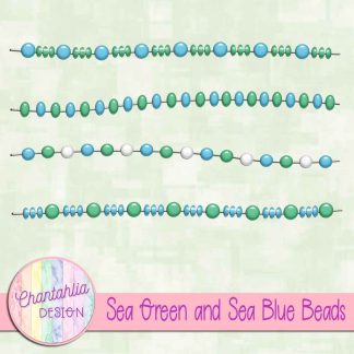 Free sea green and sea blue beads design elements