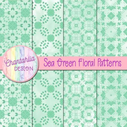 Free sea green floral patterns