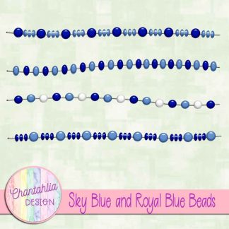 Free sky blue and royal blue beads design elements