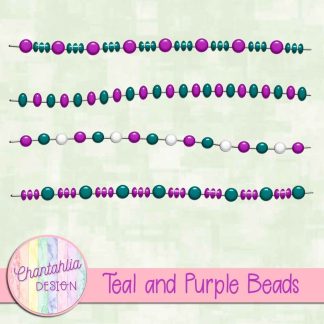 Free teal and purple beads design elements