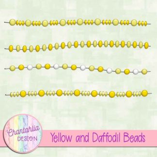 Free yellow and daffodil beads design elements