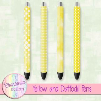 Free yellow and daffodil pens design elements