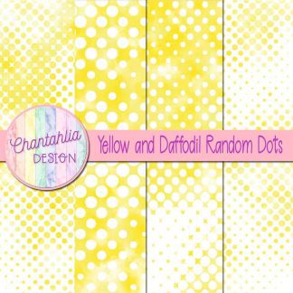 Free yellow and daffodil random dots digital papers