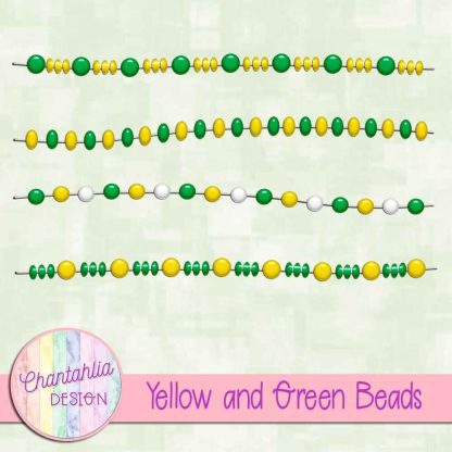 Free yellow and green beads design elements