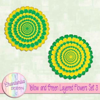 Free yellow and green layered flowers