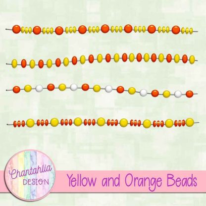 Free yellow and orange beads design elements