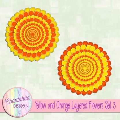 Free yellow and orange layered flowers