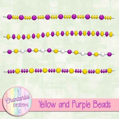 Free yellow and purple beads design elements
