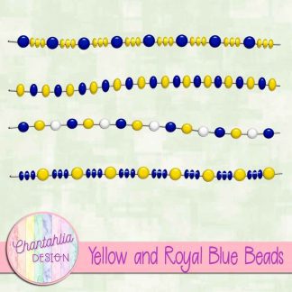 Free yellow and royal blue beads design elements