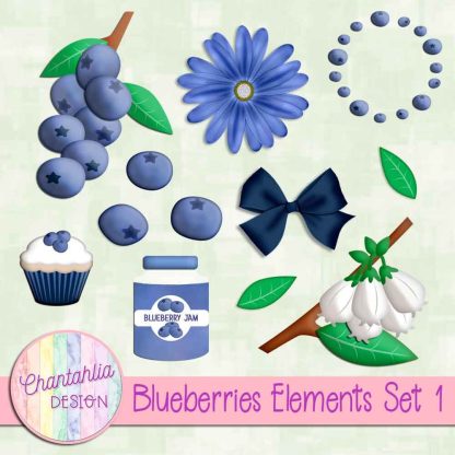 Free design elements in a Blueberries theme.