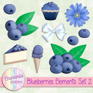 Free design elements in a Blueberries theme.