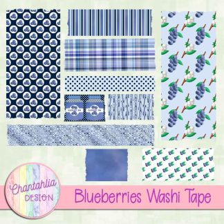 Free washi tape in a Blueberries theme.