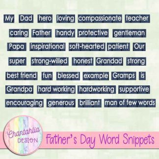 Free word snippets in a Father's Day theme