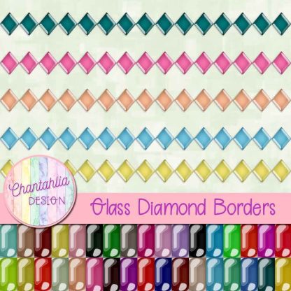 Free glass diamond borders design elements