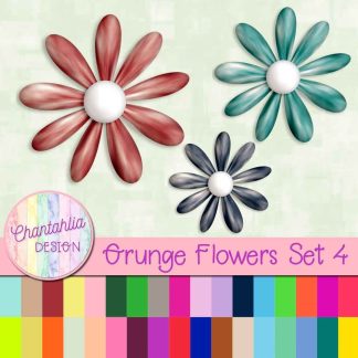 Free flowers in a grunge look in 36 colours